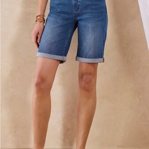 Soft Surroundings Ultimate Denim Pull On Relaxed 8” comfort waist Shorts size 1X